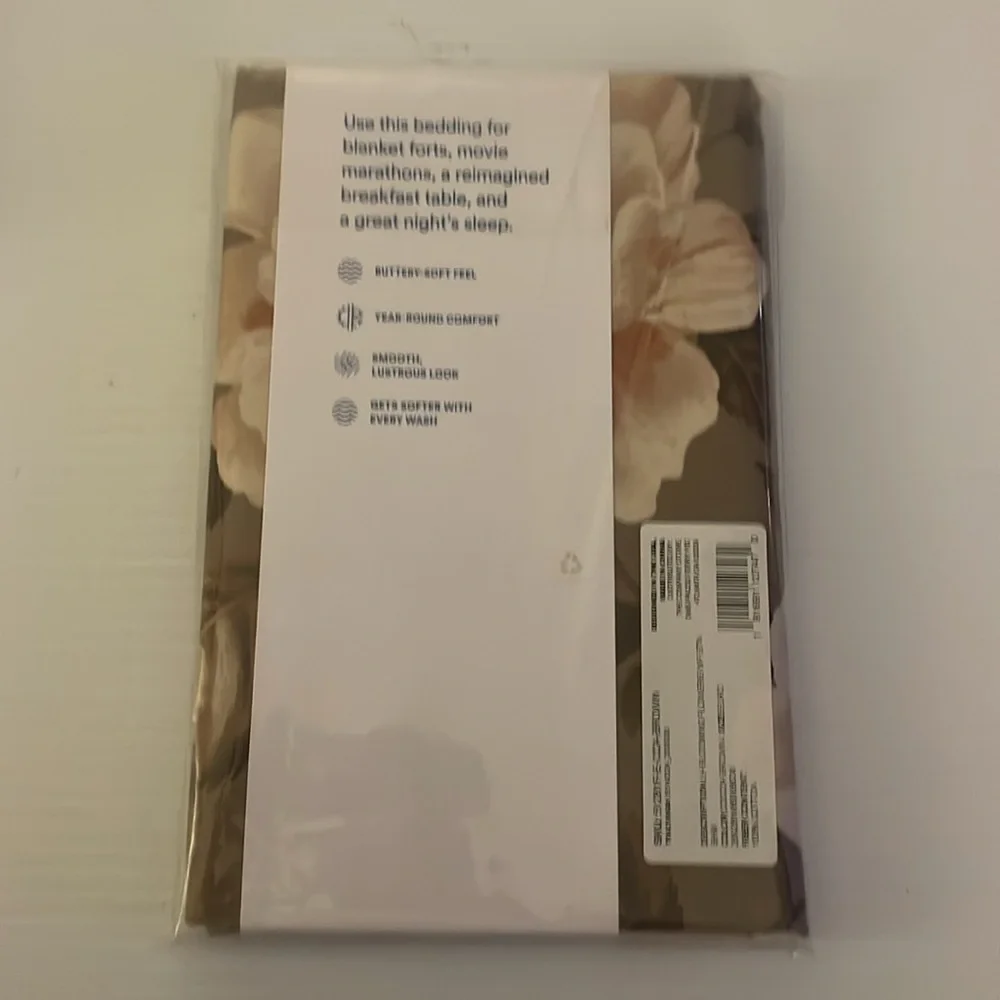 The Company Store Blooming Flowers Premium Sateen Rev Sham Cocoa Brown Euro